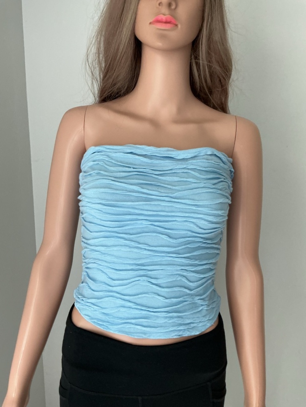 Princess Polly Strapless Light Blue Ruched Tube Top -Women